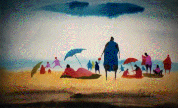 BEACH SCENE I Jim Tanaka Water Color