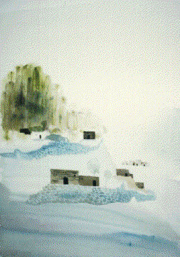 Jim Tanaka Water Color MOUNTAIN LANDSCAPE