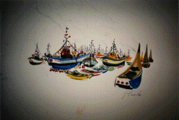 Jim Tanaka Water Color FLOTILLA– PORTUGAL