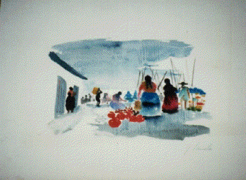 MARKET SCENE I Jim Tanaka Water Color