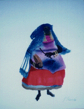 Jim Tanaka Water Color BERBER WOMAN WITH TAMBOURIN