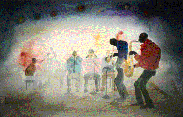 JAZZ SESSION II Jim Tanaka Water Color