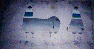 Jim Tanaka Water Color GREY-BLUE HORSES