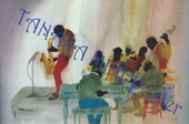 "Sax Solo" - untitled (8 1/2" X 5 1/2") Art/Jim Tanaka Jazz Series # 